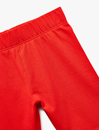 Pamuklu Beli Lastikli Basic Kısa Tayt