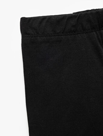 Pamuklu Beli Lastikli Basic Kısa Tayt