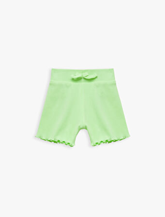 Kaşkorse Pamuklu Fiyonklu Mini Şort