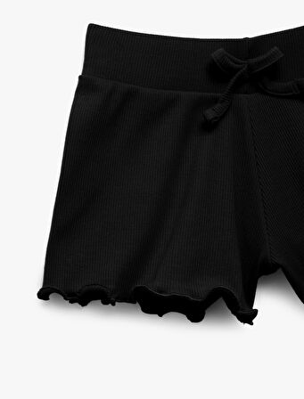 Kaşkorse Pamuklu Fiyonklu Mini Şort