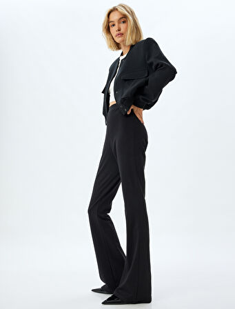 İspanyol Paça Eşofman Pantolon Slim Fit Standart Bel