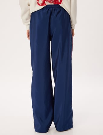 Oversize Paraşüt Pantolon Beli Bağcıklı Şerit Detaylı Paçası Fermuarlı Cepli