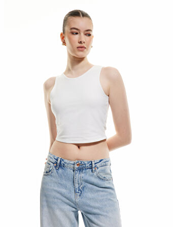 Pamuklu Kolsuz Bisiklet Yaka Atlet