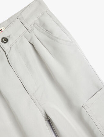 Jogger Pantolon Kargo Cepli Düğme Detaylı