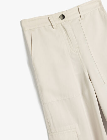 Ekstra Düşük Bel Cepli Bol Kesim Uzun Pantolon