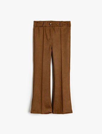 İspanyol Paça Pantolon Cep Detaylı Nervürlü