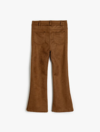 İspanyol Paça Pantolon Cep Detaylı Nervürlü