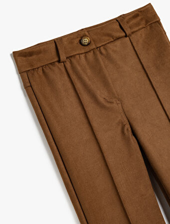 İspanyol Paça Pantolon Cep Detaylı Nervürlü