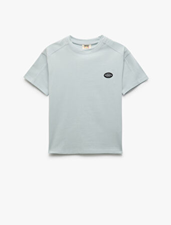 Pamuklu Bisiklet Yaka Kısa Kollu Oversize Tişört