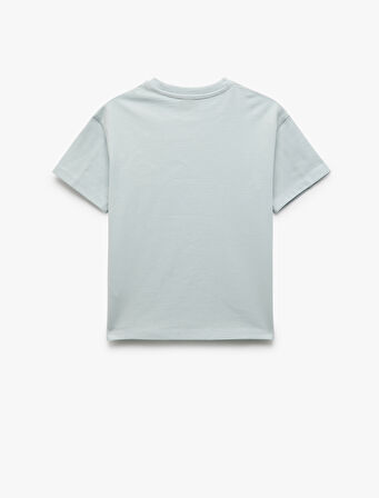 Pamuklu Bisiklet Yaka Kısa Kollu Oversize Tişört