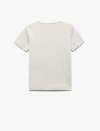 Pamuklu Bisiklet Yaka Kısa Kollu Oyun Baskılı Tişört