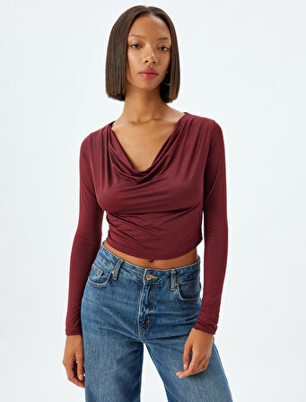 Degaje Yaka Bluz Uzun Kollu Slim Fit