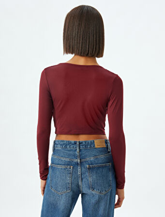 Degaje Yaka Bluz Uzun Kollu Slim Fit