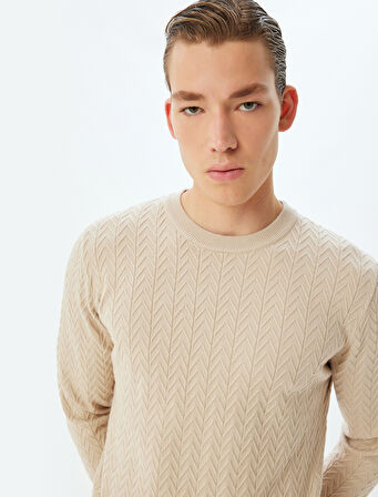 Kışlık Triko Kazak Basic Dokulu Viskon Karışımlı