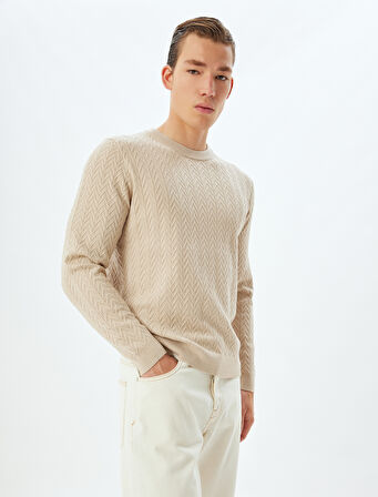 Kışlık Triko Kazak Basic Dokulu Viskon Karışımlı