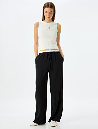 Bisiklet Yaka Skinny Pamuklu Fitilli Atlet