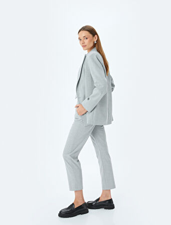 Cepli Slim Fit Yüksek Bel Cigarette Kumaş Pantolon