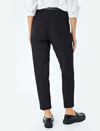 Slim Fit Kemerli Yüksek Bel Cigarette Pantolon