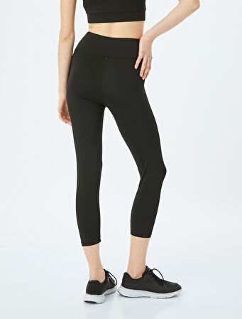 Slim Fit Slogan Baskılı Spor Tayt