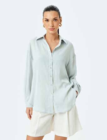 Klasik Yaka Uzun Kollu Oversize Gömlek