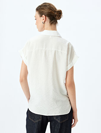 Viskon Kumaş Klasik Yaka Kısa Kollu Gömlek