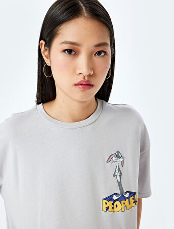 Bugs Bunny Lisanslı Arkası Baskılı Oversize Tişört