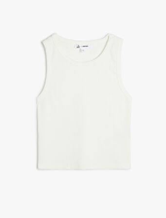 Kolsuz Bisiklet Yaka Crop Atlet