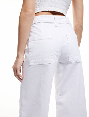 Cep detaylı Pamuklu Denim Pantolon