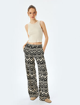 Bürümcük Regular Fit Desenli Pantolon