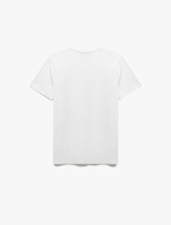 Pamuklu Kısa Kollu Slim Fit Bisiklet Yaka Erkek Basic Tişört