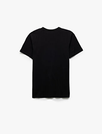 Pamuklu Kısa Kollu Slim Fit Bisiklet Yaka Erkek Basic Tişört