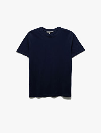 Pamuklu Kısa Kollu Bisiklet Yaka Basic Erkek Slim Fit Tişört