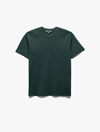 Pamuklu Kısa Kollu Bisiklet Yaka Basic Erkek Slim Fit Tişört