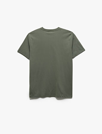 Pamuklu Kısa Kollu Bisiklet Yaka Basic Erkek Slim Fit Tişört