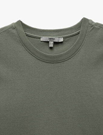 Pamuklu Kısa Kollu Bisiklet Yaka Basic Erkek Slim Fit Tişört