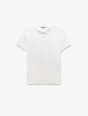 Kısa Kollu Pamuklu Pike Kumaş Polo Yaka Slim Fit Tişört