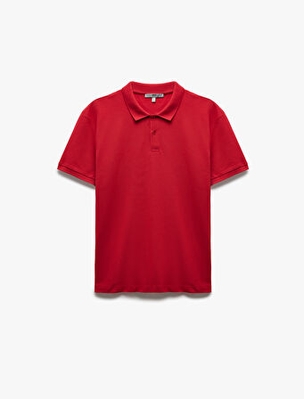 Kısa Kollu Pamuklu Pike Kumaş Polo Yaka Slim Fit Tişört