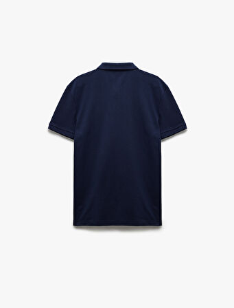 Kısa Kollu Pamuklu Pike Kumaş Polo Yaka Slim Fit Tişört