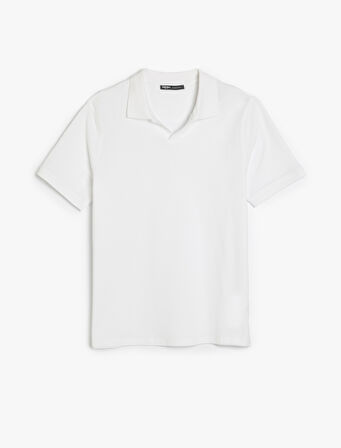 Pamuklu Pike Kumaş Kısa Kollu Regular Fit V Yaka Polo Tişört