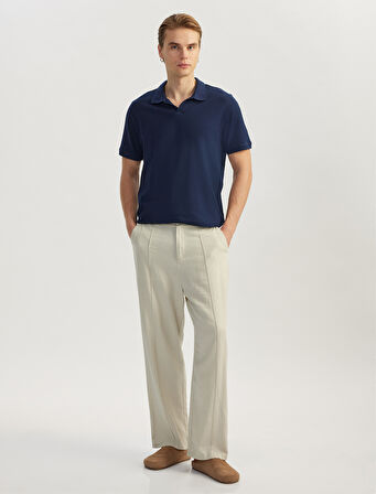 Pamuklu Pike Kumaş Kısa Kollu Regular Fit V Yaka Polo Tişört