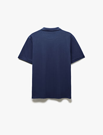 Pamuklu Pike Kumaş Kısa Kollu Regular Fit V Yaka Polo Tişört