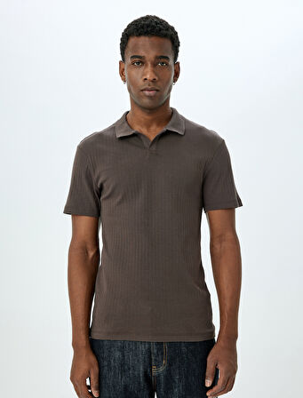 Kısa Kollu Pamuklu Slim Fit Polo Yaka Tişört