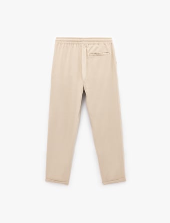 Viskon Cep Detaylı Rayon Tapered Beli Bağcıklı Eşofman Pantolon
