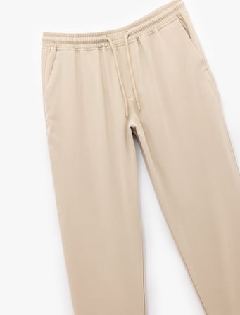 Viskon Cep Detaylı Rayon Tapered Beli Bağcıklı Eşofman Pantolon