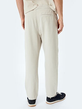 Beli Bağcıklı Cep Detaylı Pamuklu Chino Pantolon