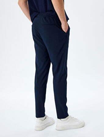 Slim Fit Cep Detaylı Viskon Karışımlı Beli Bağcıklı Pantolon