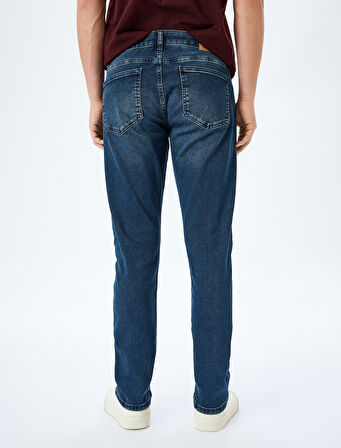 Normal Bel Pamuklu Slim Fit Denim Pantolon - Brad Jean