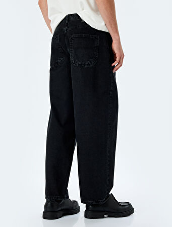 Normal Bel Pamuklu Chino Cep Detaylı Loose Fit Jean Pantolon