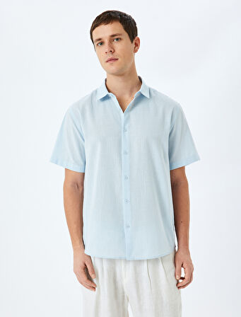 Kısa Kollu Pamuklu Regular Fit Klasik Gömlek