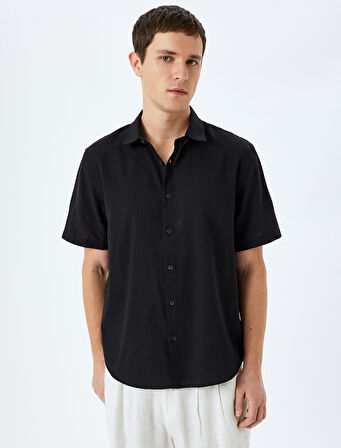 Kısa Kollu Pamuklu Regular Fit Klasik Gömlek